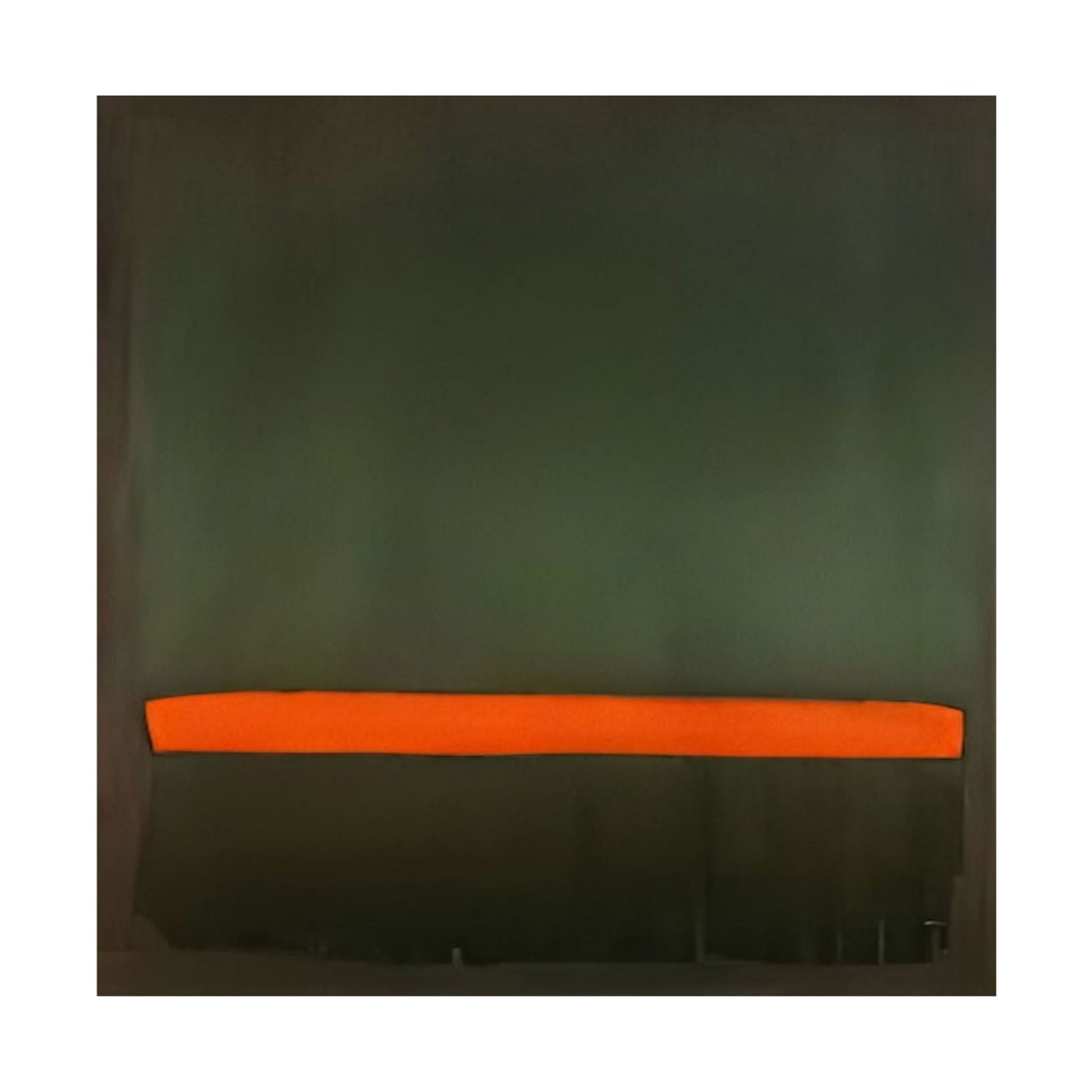Dark green fabric with an orange stripe on a white background