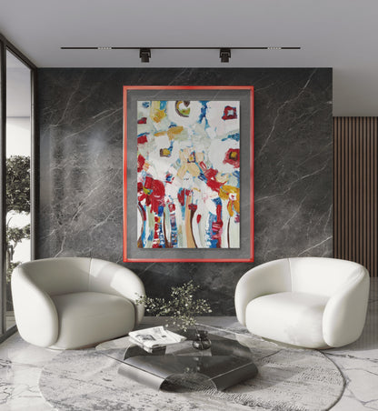 Modern Nordic Flowers Minimilist Textured Painting