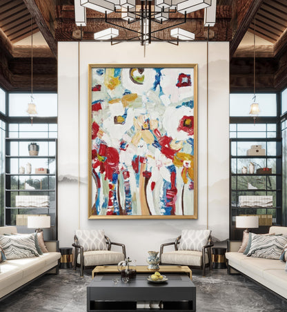 Modern Nordic Flowers Minimilist Textured Painting