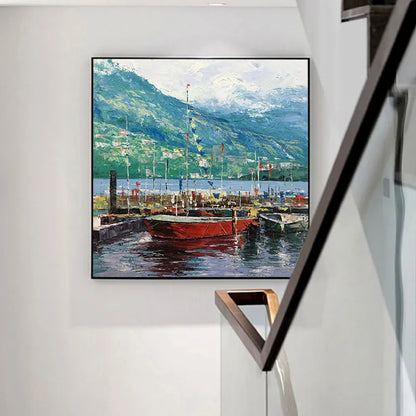 Modern Sailing Boats Landscape Oil Mural Painting