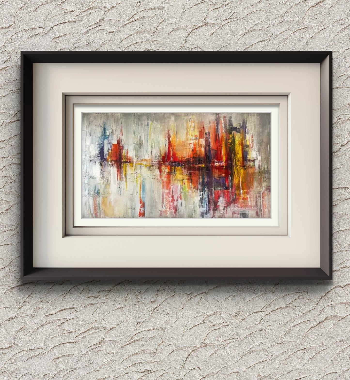 Modern Seasore Cityscape Colourful Abstract Art