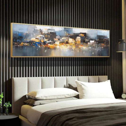 Modern Urban Colour Banners Hand-painted Oil Paintings