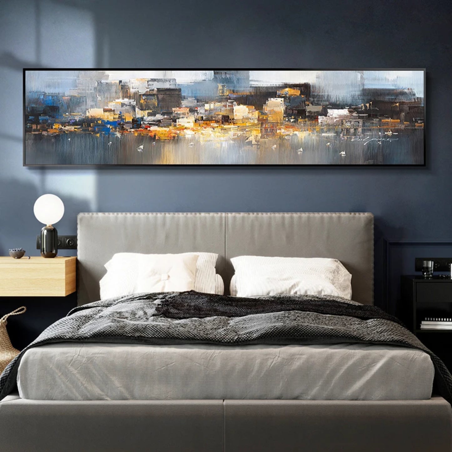 Modern Urban Colour Banners Hand-painted Oil Paintings