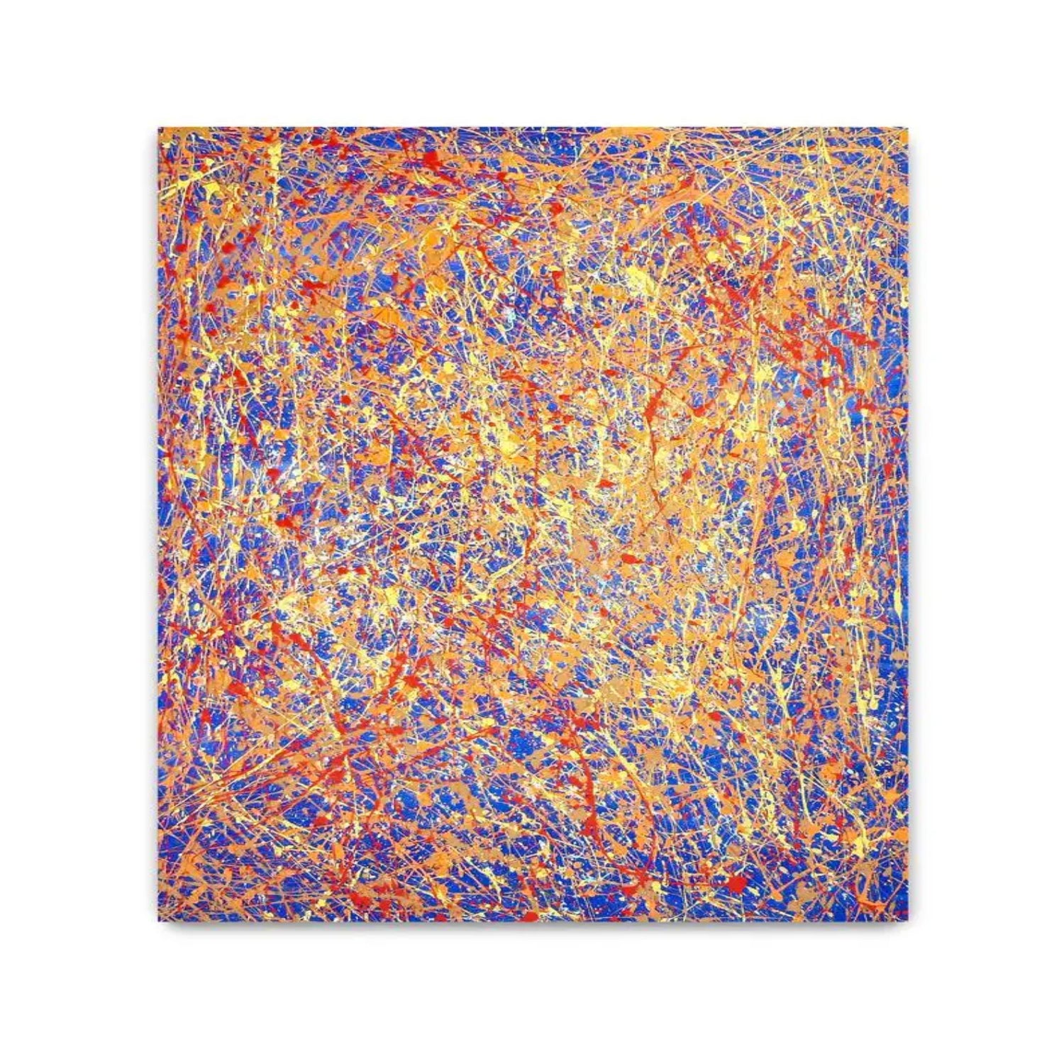 Multicolour Abstract Blue Pollok-inspired Art