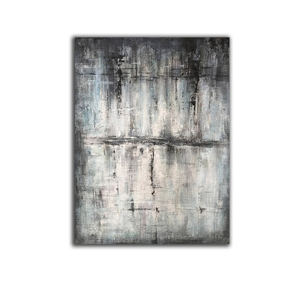 Neutral Textured Abstract Wall Art – Hand-Painted Grey, Black & White Canvas