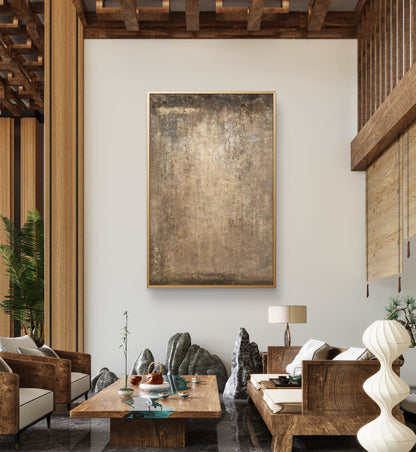 Neutral Concrete Style Taupe Wabi-Sabi Textured Art
