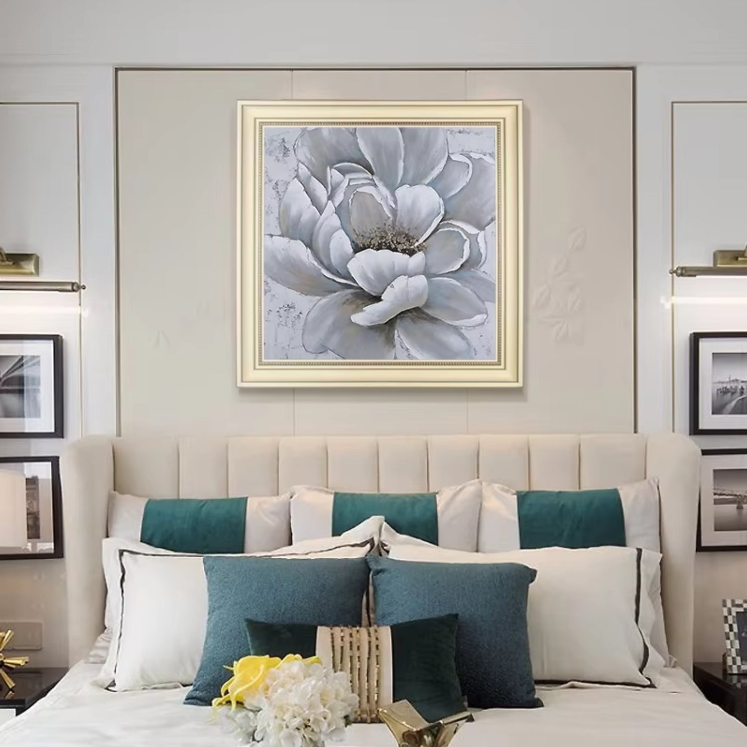 Nordic Floral Oil Painting Modern Abstract Wall Art Décor