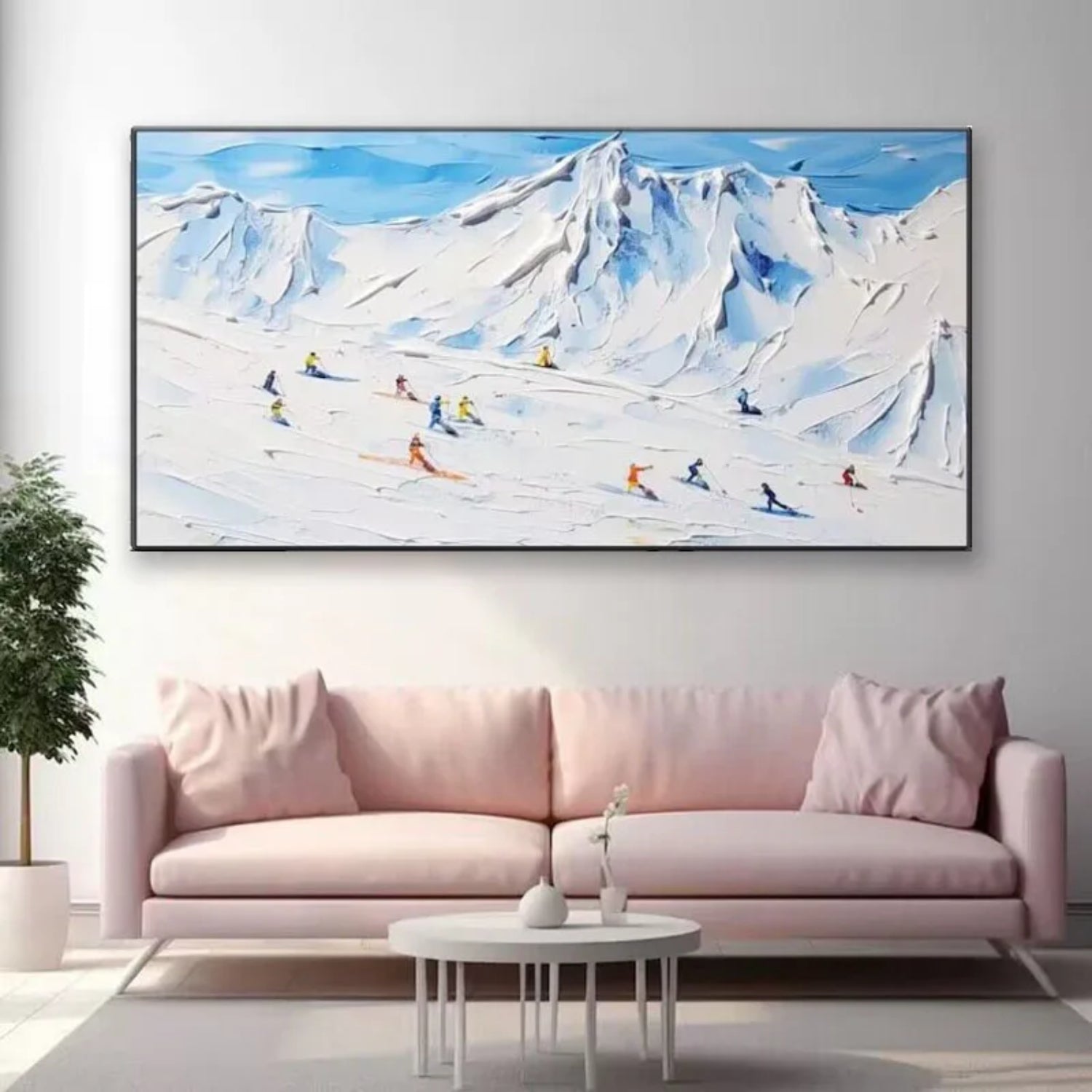 Nordic Handmade Snow Mountain Skiing Wall Art