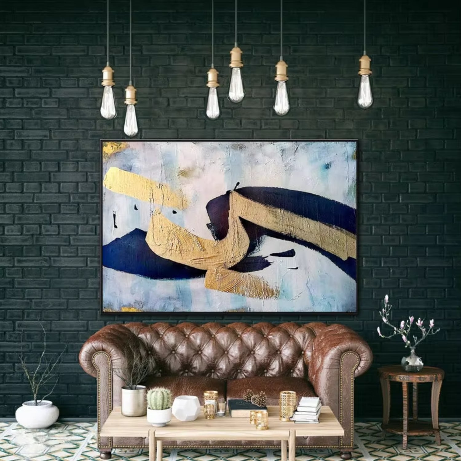 Original Gold Painting Large Abstract Canvas Wall Art