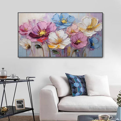 Pastel Bloom Textured Floral Wall Art in Soft Tones
