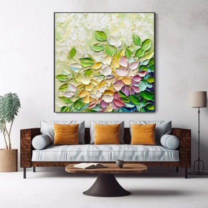 Petal Harmony Multicolor Floral Texture on Soft Beige