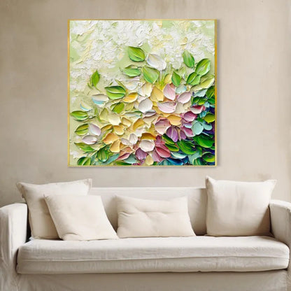 Petal Harmony Multicolor Floral Texture on Soft Beige