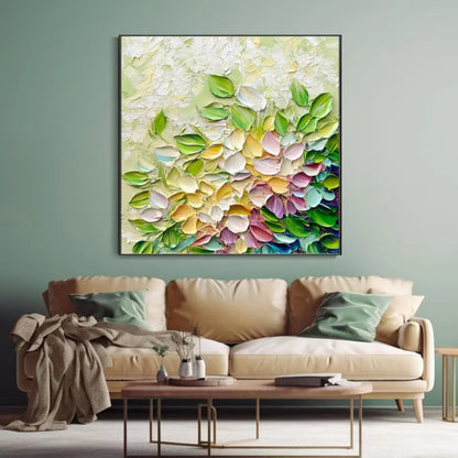 Petal Harmony Multicolor Floral Texture on Soft Beige