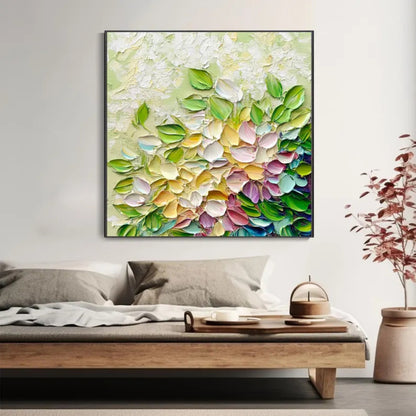 Petal Harmony Multicolor Floral Texture on Soft Beige