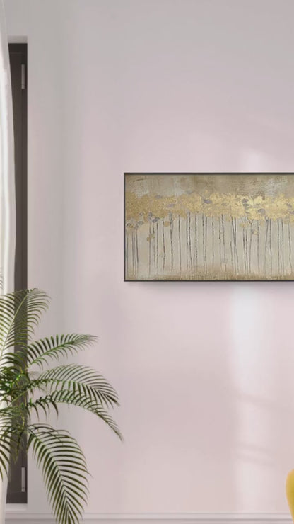 Abstract Gold Foil Tree 100% Hand Painted Wall Art