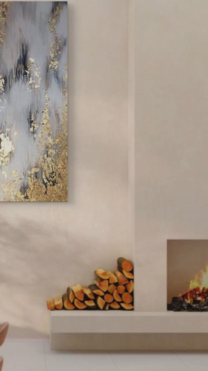 Bellissima lamina d'oro, arte arilica dipinta a mano al 100%.
