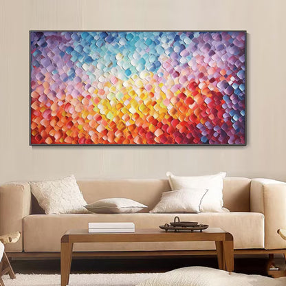 Radiant Dawn Colorful Abstract Petal Textured Painting