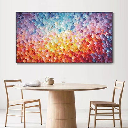 Radiant Dawn Colorful Abstract Petal Textured Painting