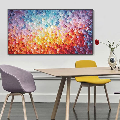 Radiant Dawn Colorful Abstract Petal Textured Painting
