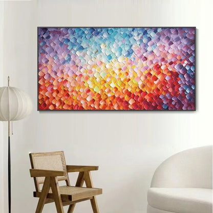 Radiant Dawn Colorful Abstract Petal Textured Painting