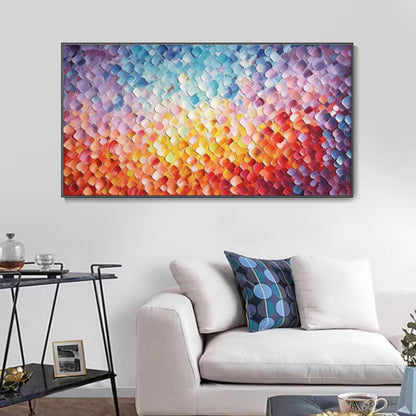 Radiant Dawn Colorful Abstract Petal Textured Painting