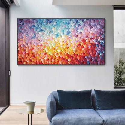 Radiant Dawn Colorful Abstract Petal Textured Painting