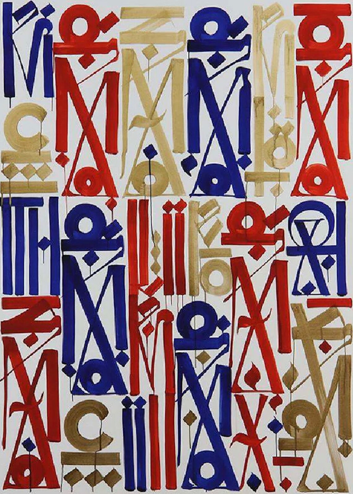 Red and Blue Retna Street Graffiti Pop Art