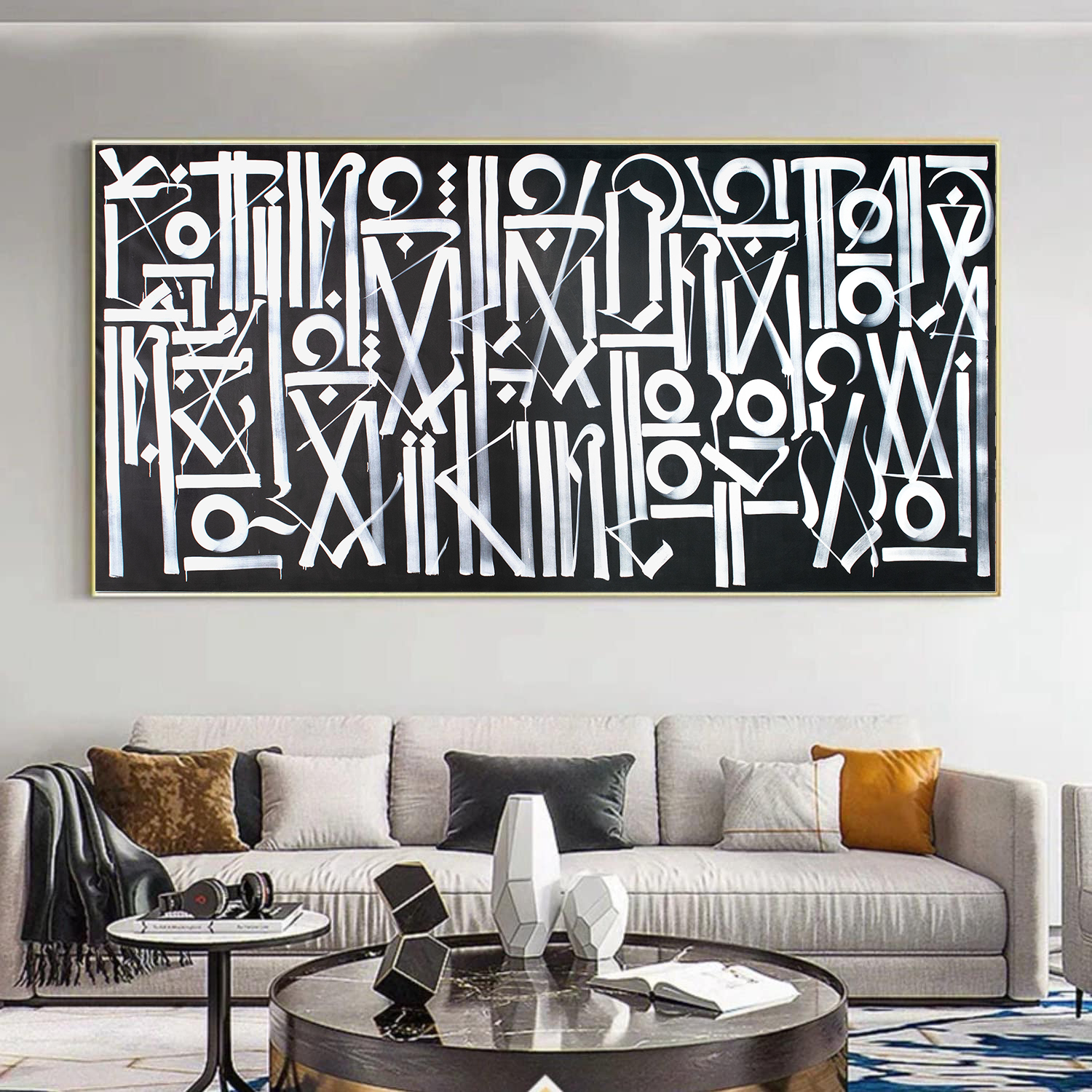 Monochromatic Retna-Inspired Calligraphic Painting