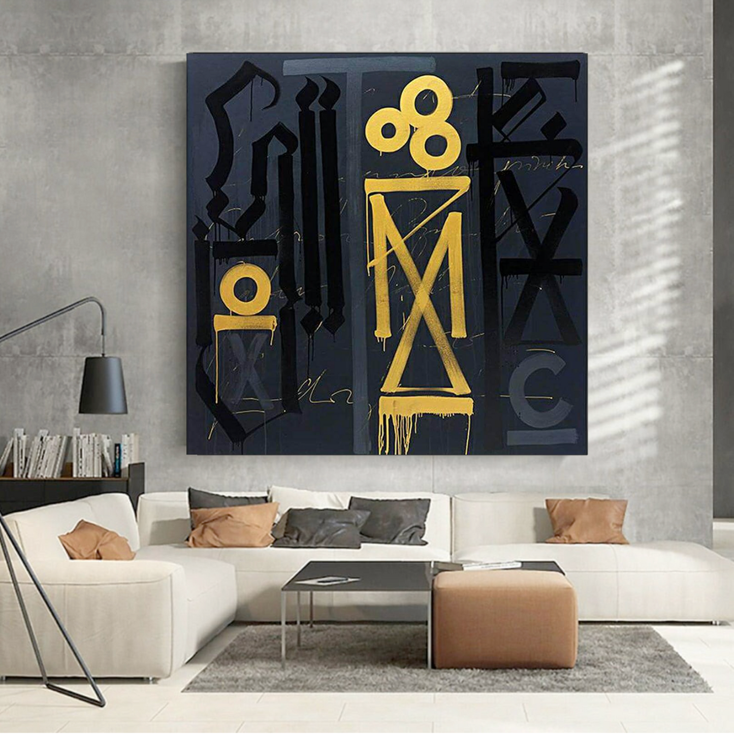 Square Black Yellow Retna Replica Street Pop Art