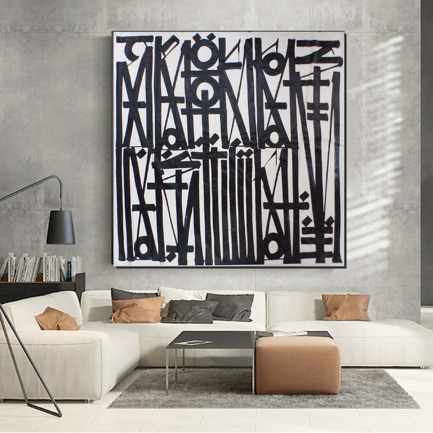 Square Black White Retna Replica Calligraffiti Art