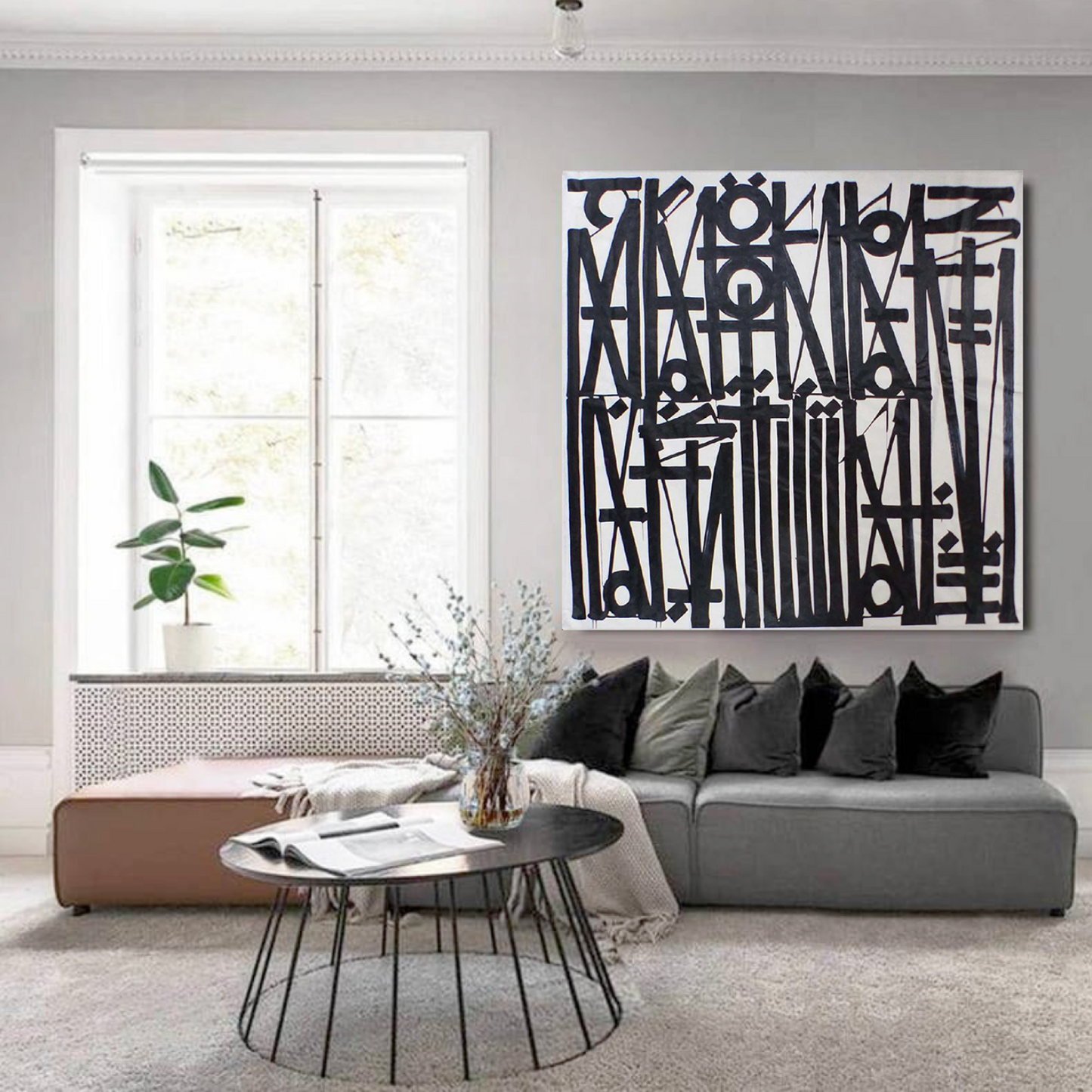 Square Black White Retna Replica Calligraffiti Art