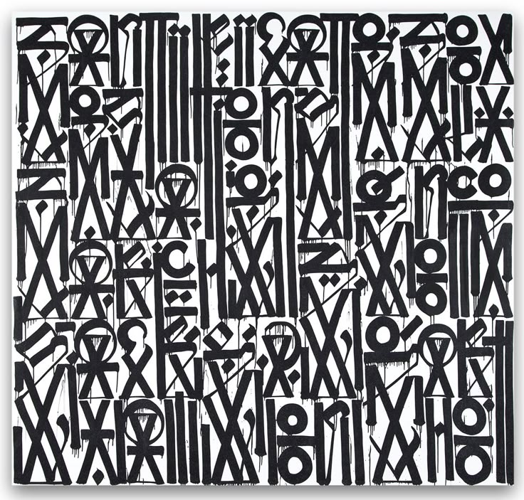 Black & White Retna-Inspired Abstract Graffiti Canvas – Hand-Painted Modern Wall Art