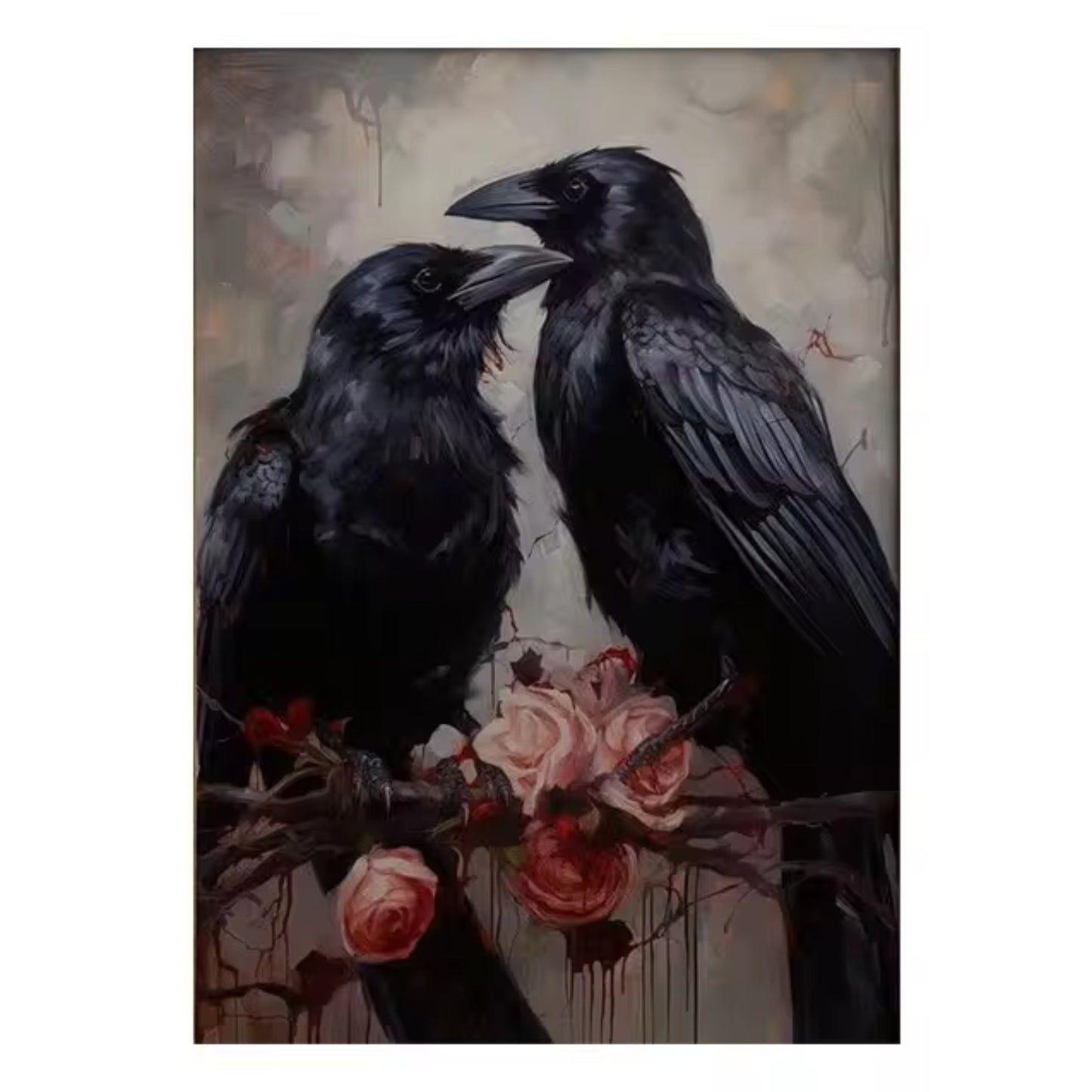 Romantic Gothic Crows Dark Halloween Wall Art