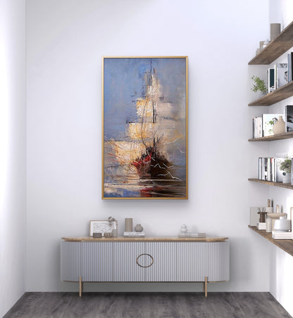 Sailing Through Time Vintage Ship Canvas Oil Painting