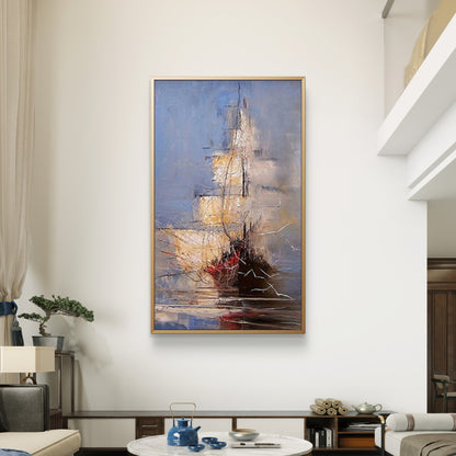 Sailing Through Time Vintage Ship Canvas Oil Painting