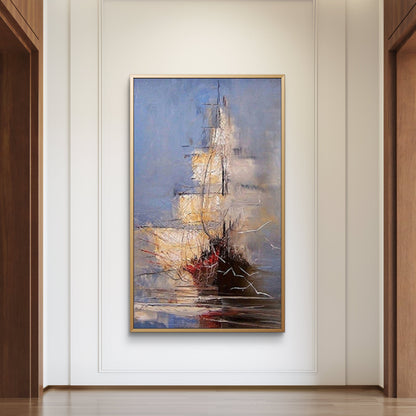 Sailing Through Time Vintage Ship Canvas Oil Painting