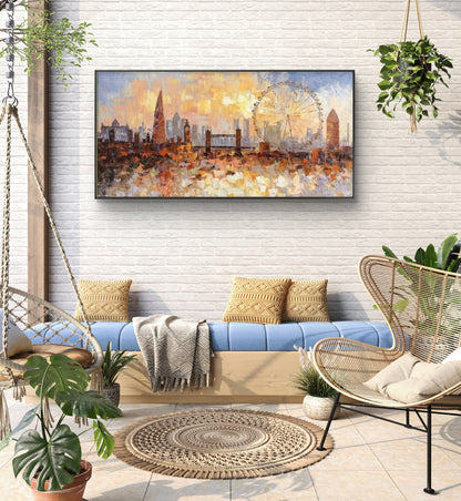 Skyline London Cityscape 3D Knife Texture Painting