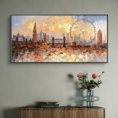 Skyline London Cityscape 3D Knife Texture Painting
