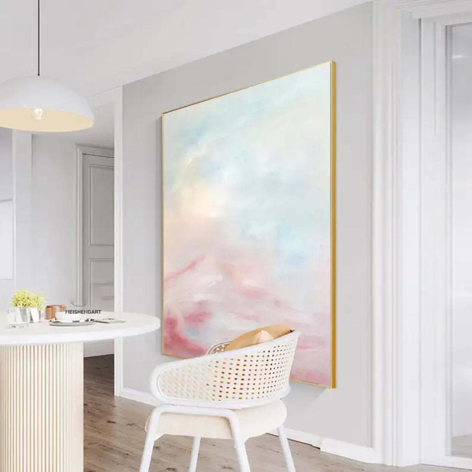 Soft Pastel Abstract Painting for Elegant and Serene