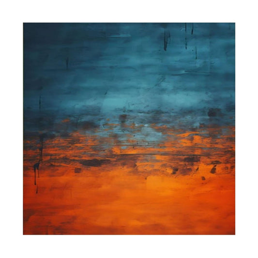 Abstract art piece with blue and orange gradient