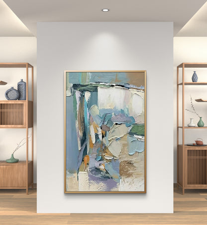 Thick Textured Neutral Colours Abstract 3D Artwork