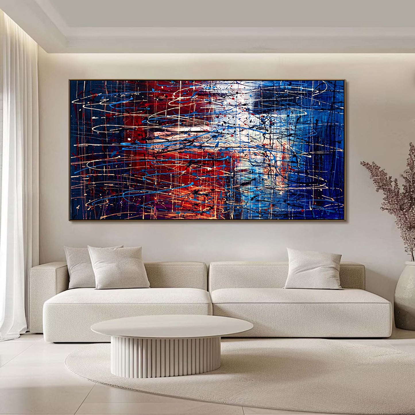 Large Pollock Inspired Union Abstract Painting | Hand Painted Canvas Art