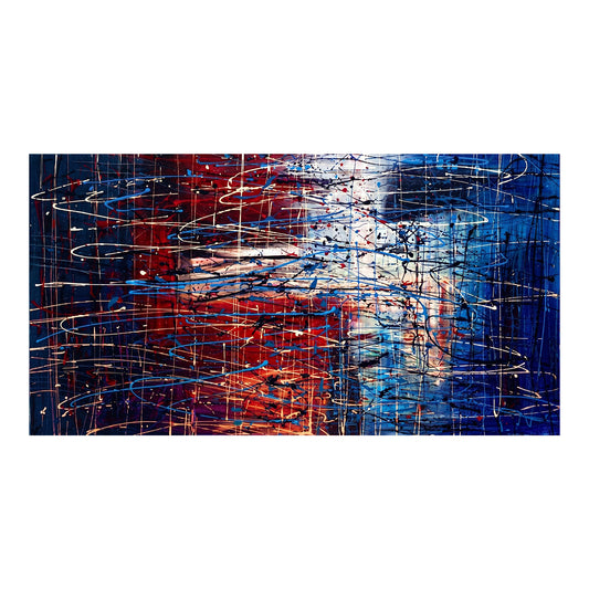 Large Pollock Inspired Union Abstract Painting | Hand Painted Canvas Art