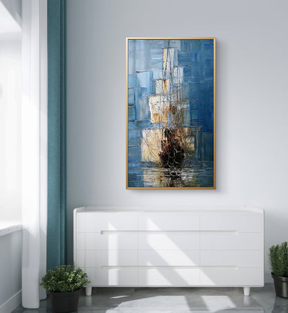 Voyages Expressive Ship Canvas Oil Wall Painting