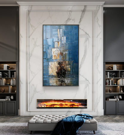Voyages Expressive Ship Canvas Oil Wall Painting