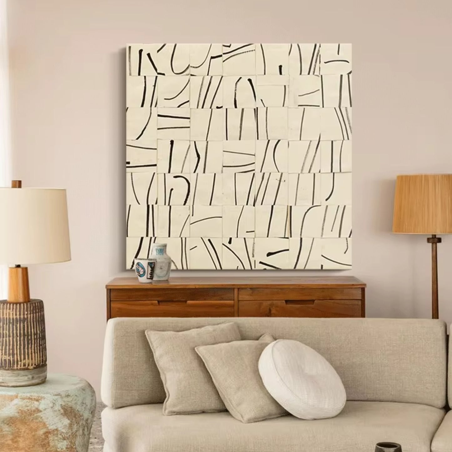 Wabi-Sabi Minimalist Acrylic Canvas Art Living Room Décor