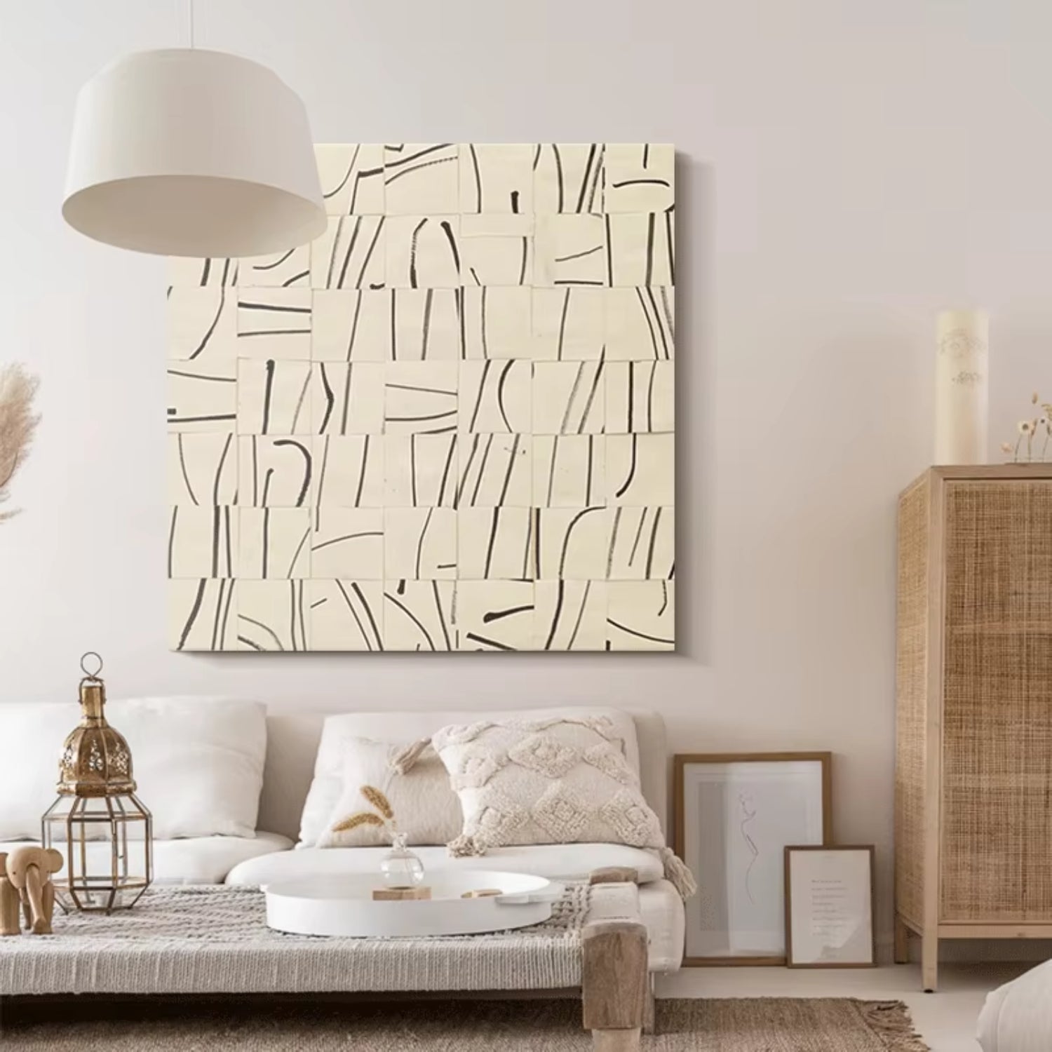 Wabi-Sabi Minimalist Acrylic Canvas Art Living Room Décor