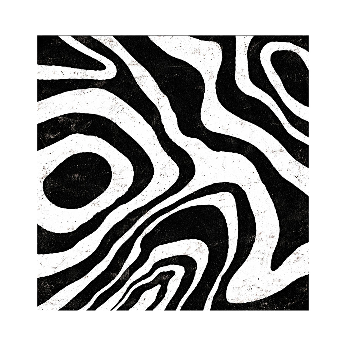 Black and white abstract pattern on a textured background