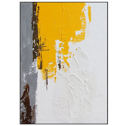 Yellow White Grey Abstract Texture Mural Set of 2 Painting