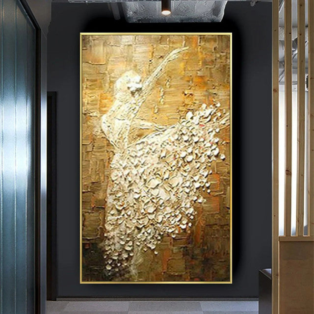 Abstract Dancing Ballet Girl Palette Knife Artwork